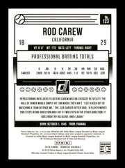 Rod Carew Autographed 2018 Donruss  Card #123 Minnesota Twins SKU #186796