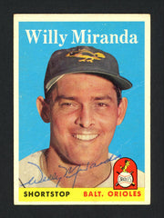 Willie Miranda Autographed 1958 Topps Card #179 Baltimore Orioles SKU #165405
