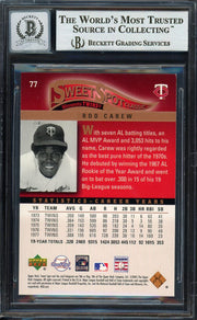 Rod Carew Autographed 2005 Upper Deck Sweet Spot Card #77 Minnesota Twins Auto Grade Gem Mint 10 Beckett BAS #12751819