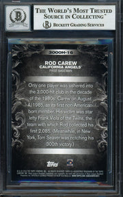 Rod Carew Autographed 2016 Topps 3000 Hit Club Card #3000H-16 California Angels Auto Grade Gem Mint 10 Beckett BAS Stock #192804
