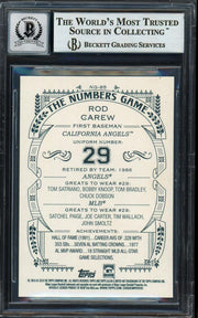 Rod Carew Autographed 2016 Topps Allen & Ginter Number's Game Card #NG-85 California Angels Auto Grade Gem Mint 10 Beckett BAS Stock #192805